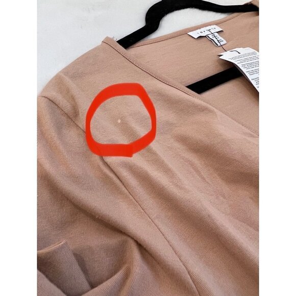 NWD TOPSHOP Size US10 Blush Pink Long Sleeve Ballet Wrap Top No.09A63TBLS - Picture 5 of 12